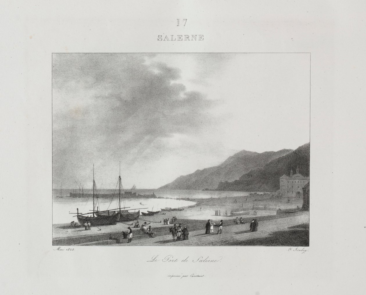 Reis naar Italië in 1822, 1833 door Jean Baptiste Isabey