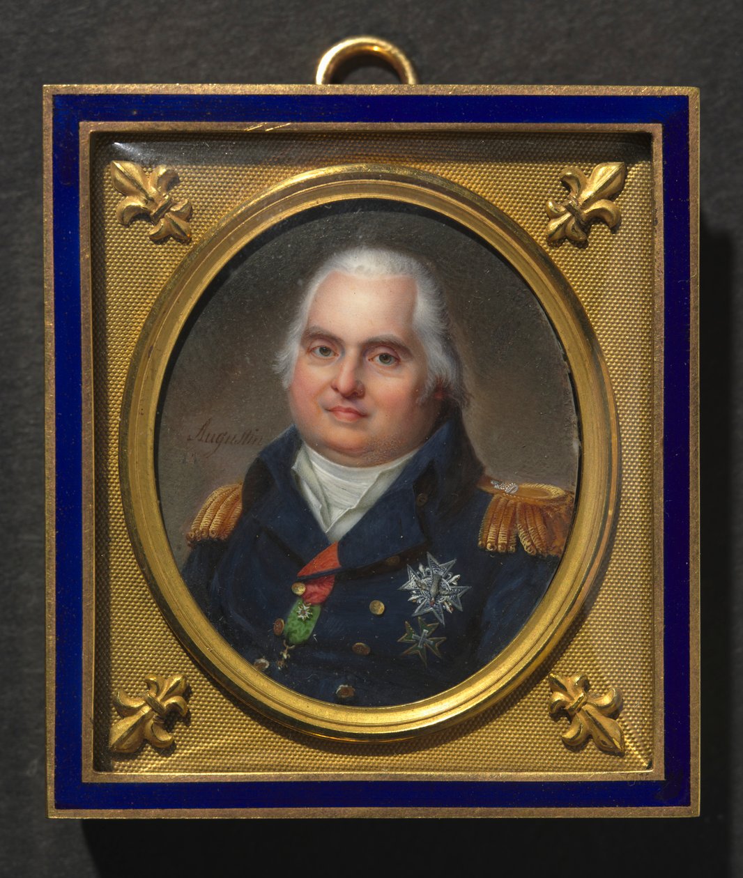 Portret van Lodewijk XVIII, c. 1822 door Jean Baptiste Jacques Augustin
