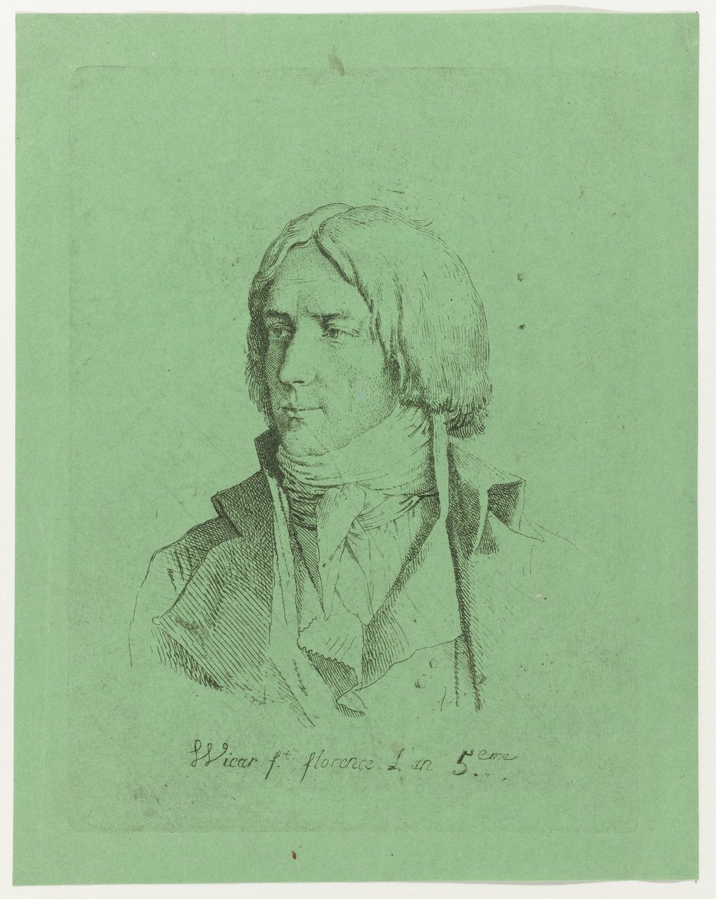 Portret van een onbekende jongeman door Jean Baptiste Joseph Wicar