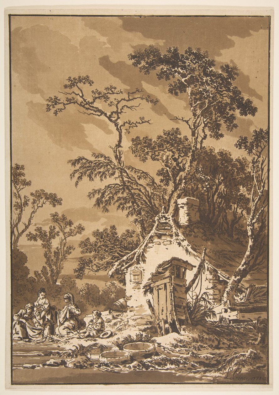 De Wasvrouwen Les Laveuses, 1771 door Jean Baptiste Le Prince