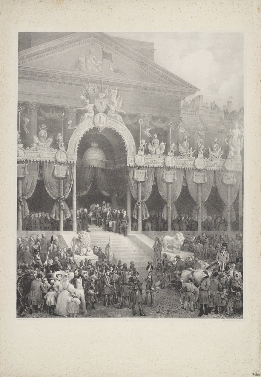 Inhuldiging van Leopold I als koning der Belgen, 1831 door Jean Baptiste Madou