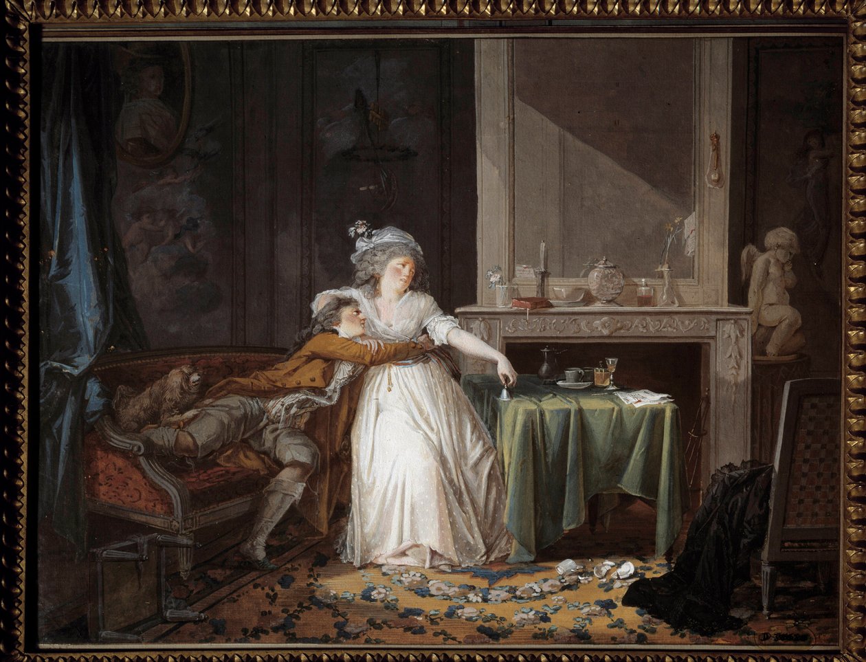 De gebroken beker. Schilderij door Jean Baptiste Mallet (1759-1835) door Jean Baptiste Mallet