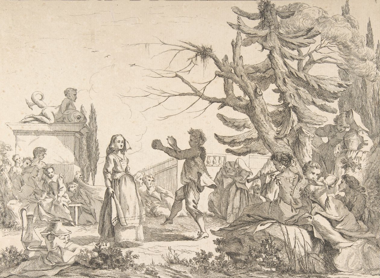 Impromptu Dans Le Bal improvisé, 1742 door Jean Baptiste Marie Pierre