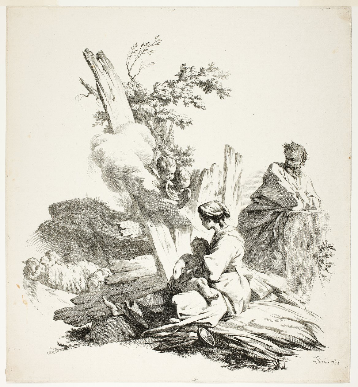 De vlucht naar Egypte door Jean Baptiste Marie Pierre