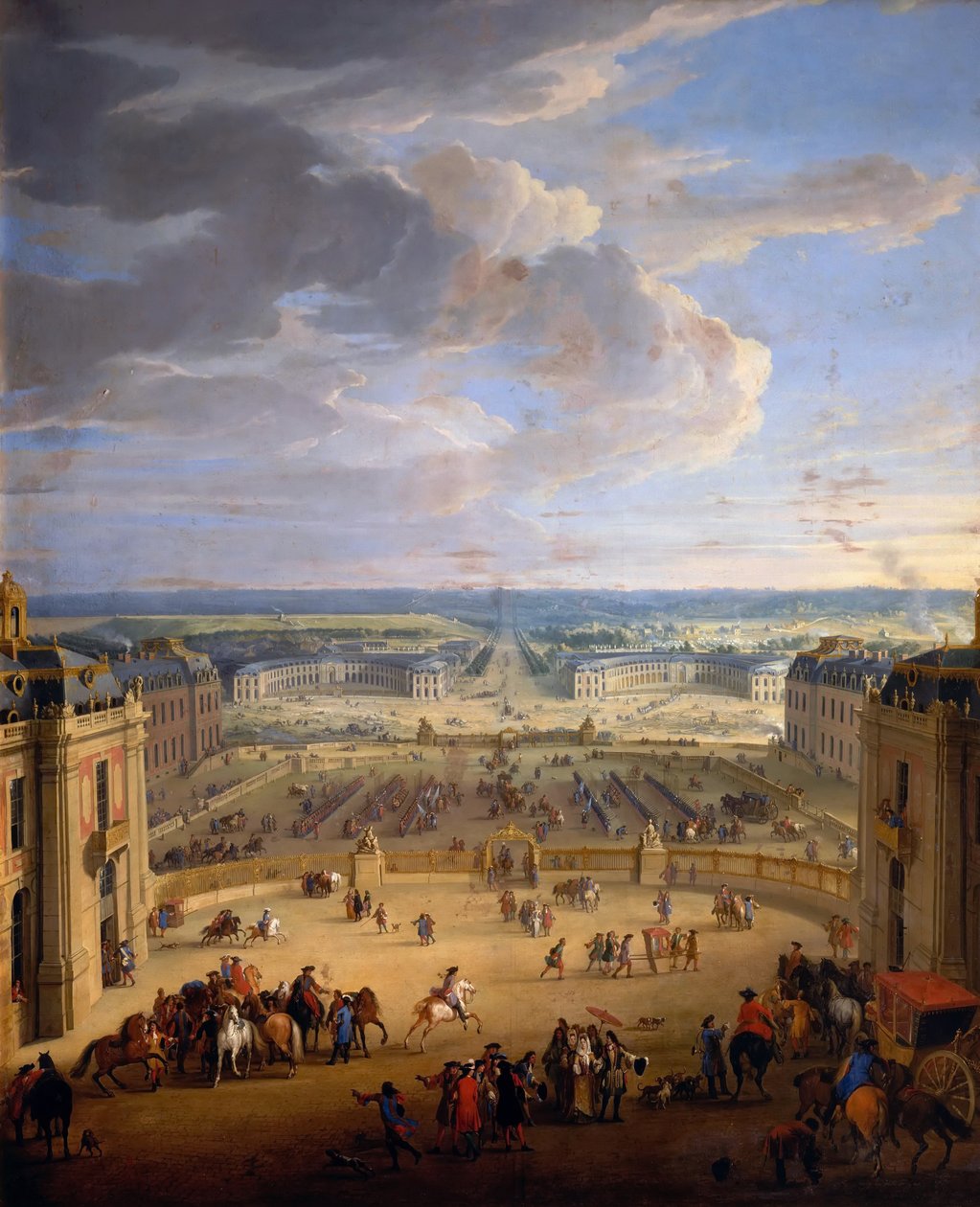 De Grote Koninklijke Stallen van het Kasteel van Versailles door Jean Baptiste Martin