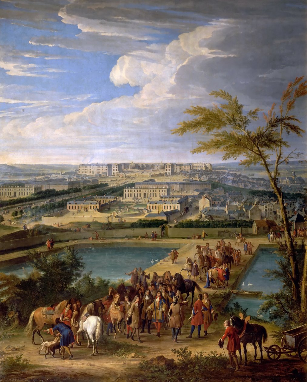 Uitzicht op de stad en het paleis van Versailles vanaf de Montbauron-heuvel door Jean Baptiste Martin
