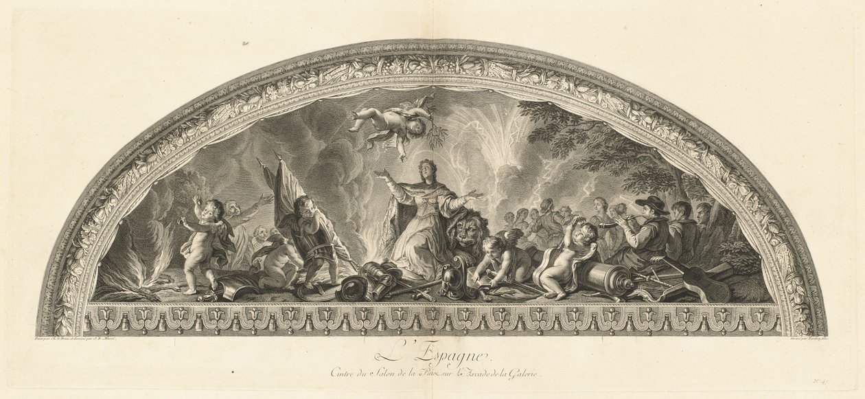 Spanje, Centrum van de Salon van Vrede in de Arcade van de Galerie [pl. 47] door Jean Baptiste Masse