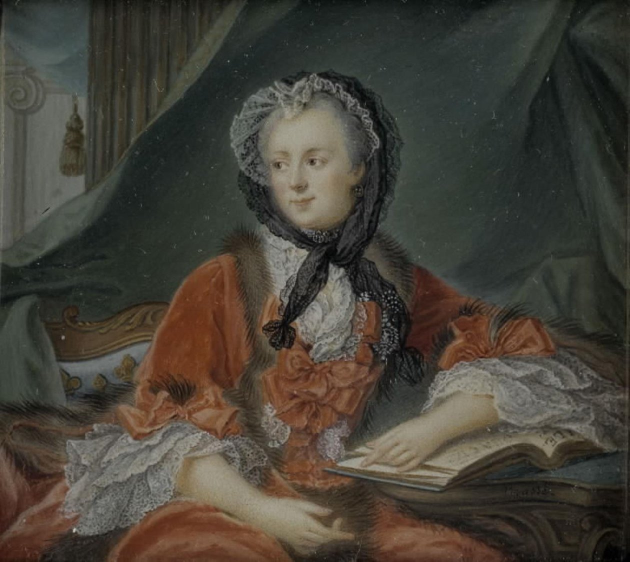 Portret van Marie Leszczinska, koningin van Frankrijk (1703-1768) door Jean Baptiste Masse