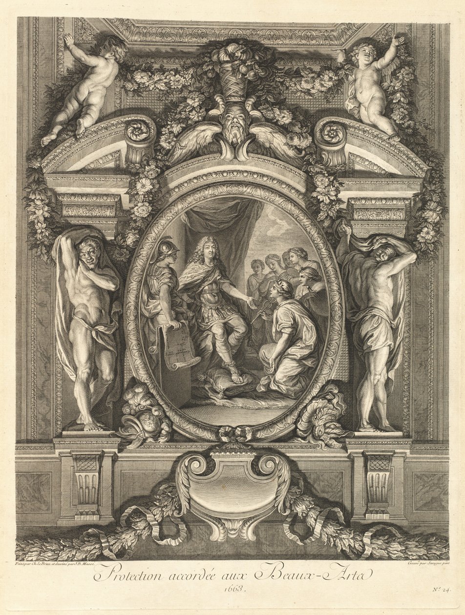 Bescherming verleend aan de Schone Kunsten 1663 [pl. 24] door Jean Baptiste Masse