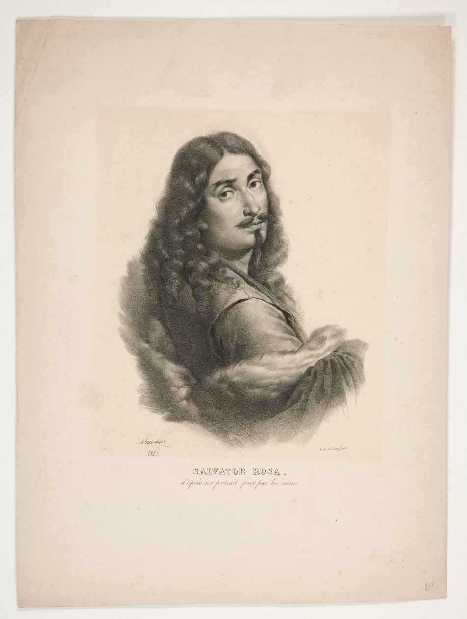 Portret van Salvator Rosa door Jean Baptiste Mauzaisse