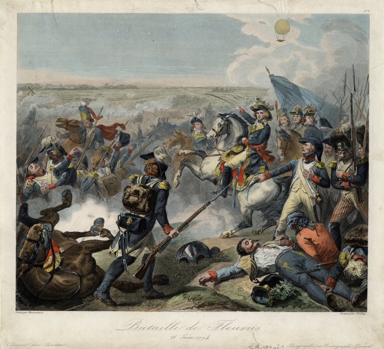 De Slag bij Fleurus op 26 juni 1794 door Jean Baptiste Mauzaisse