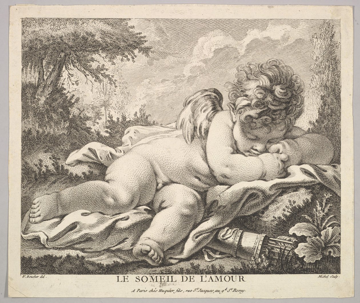 De slaap van Cupido door Jean Baptiste Michel