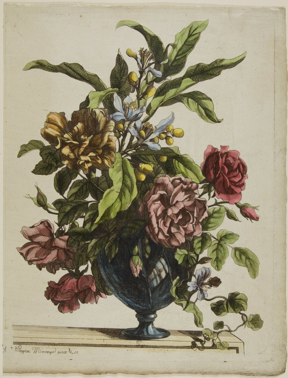 Vaas met Bloemen door Jean Baptiste Monnoyer