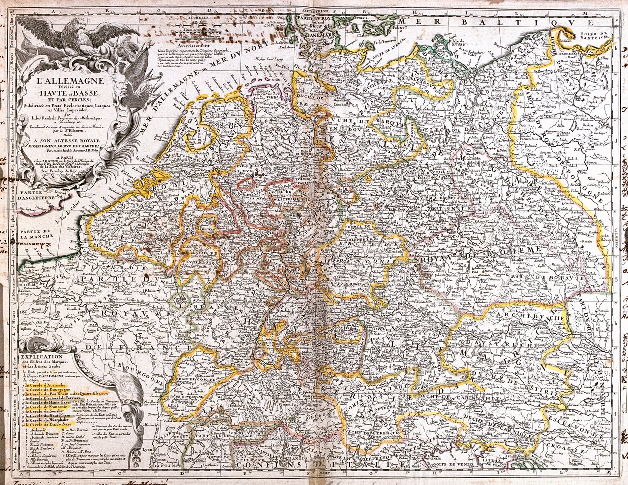 Kaart van Duitsland (1703) door Jean Baptiste Nolin