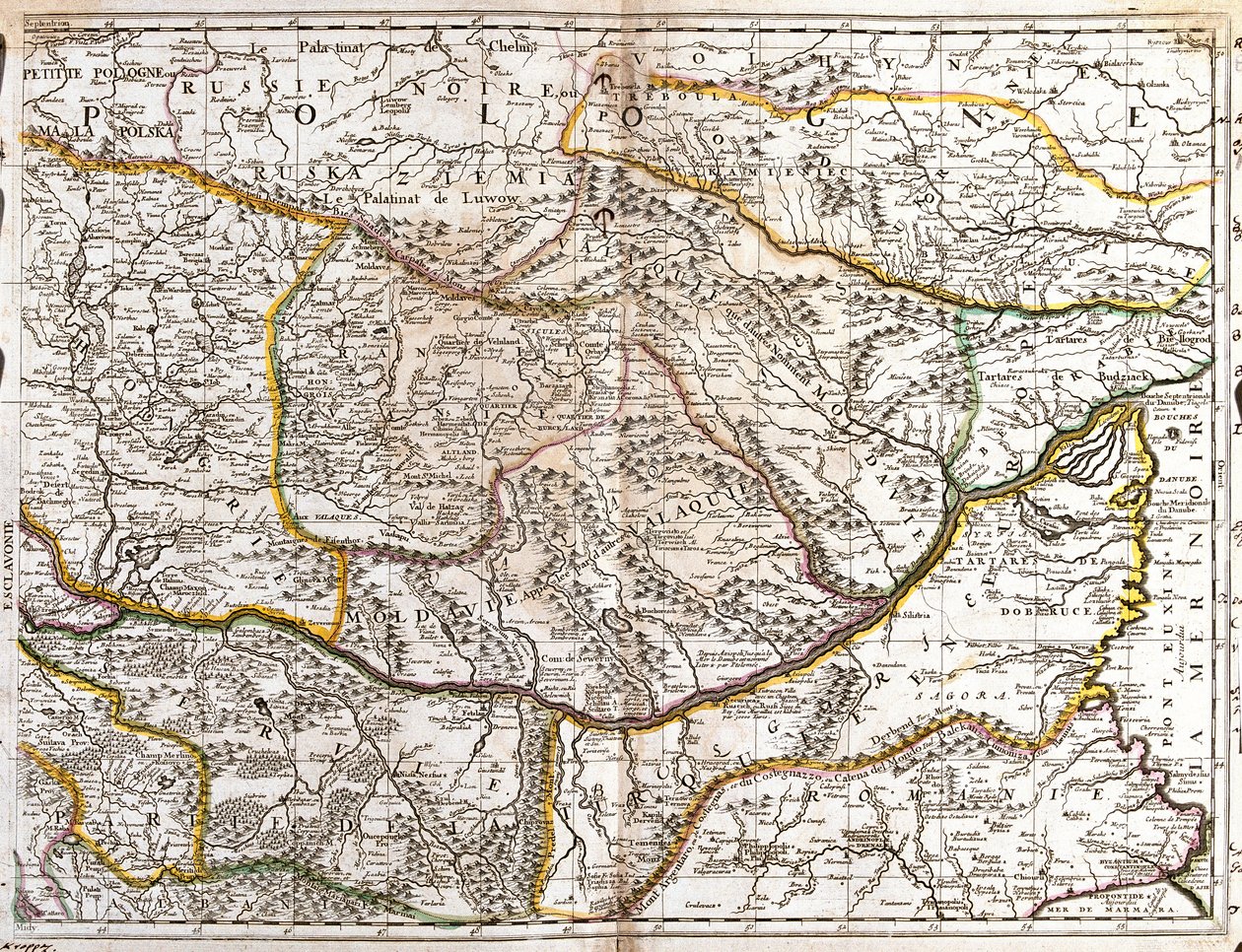 Kaart van Moravisch Wallachije (Tsjechië) (Gravure) door Jean Baptiste Nolin