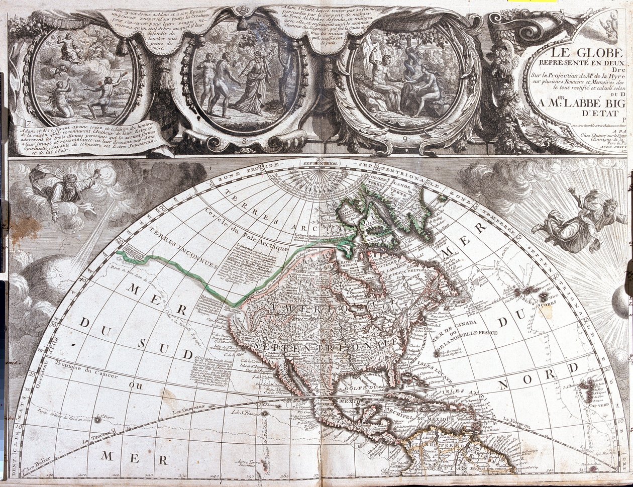 Kaart van Noord-Amerika door Jean Baptiste Nolin