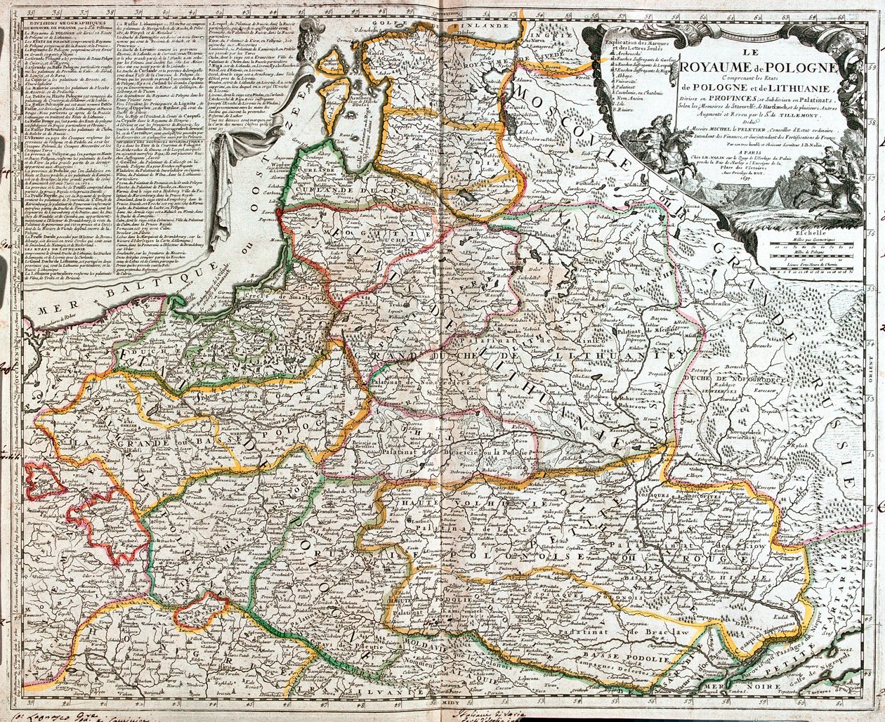 Kaart van Polen en Litouwen door Jean Baptiste Nolin