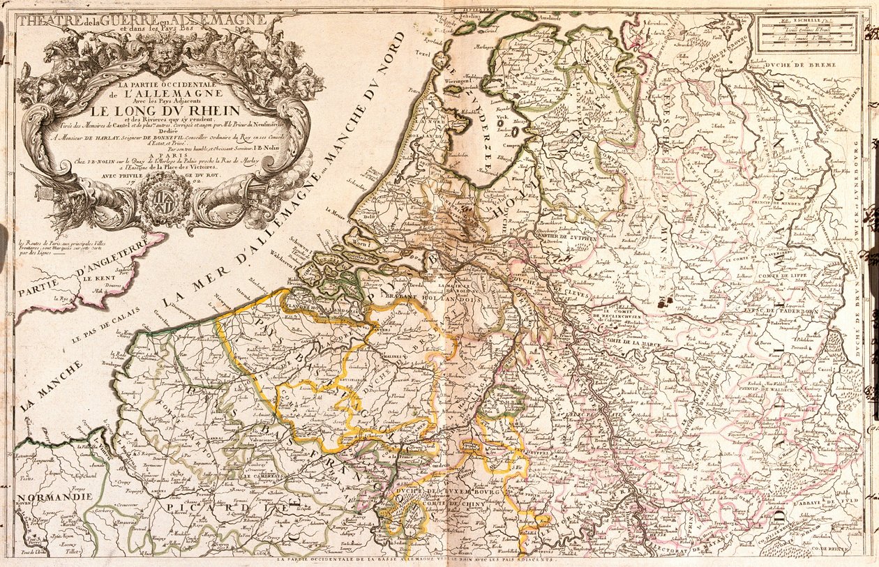 Kaart van West-Duitsland en Nederland door Jean Baptiste Nolin