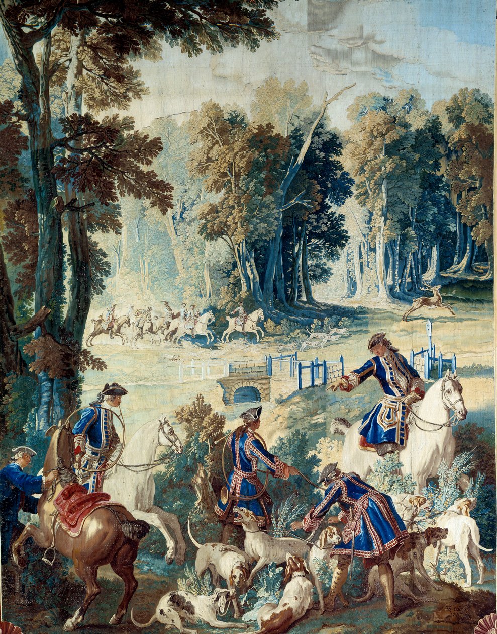 Jacht van Lodewijk XV. Wandtapijt door Jean Baptiste Oudry (1686 - 1755) door Jean Baptiste Oudry