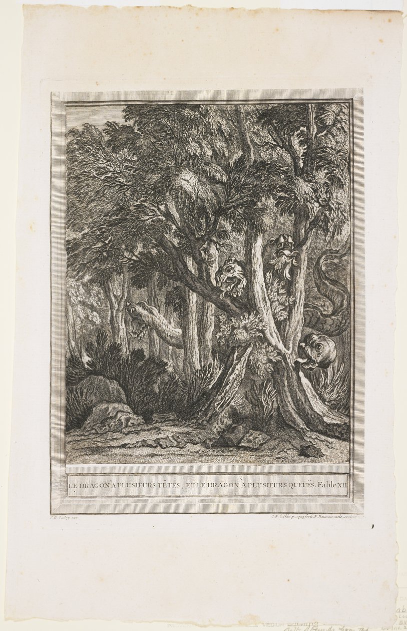 De Draak met Veel Hoofden, Fabel XII, c. 1753-1755 door Jean Baptiste Oudry