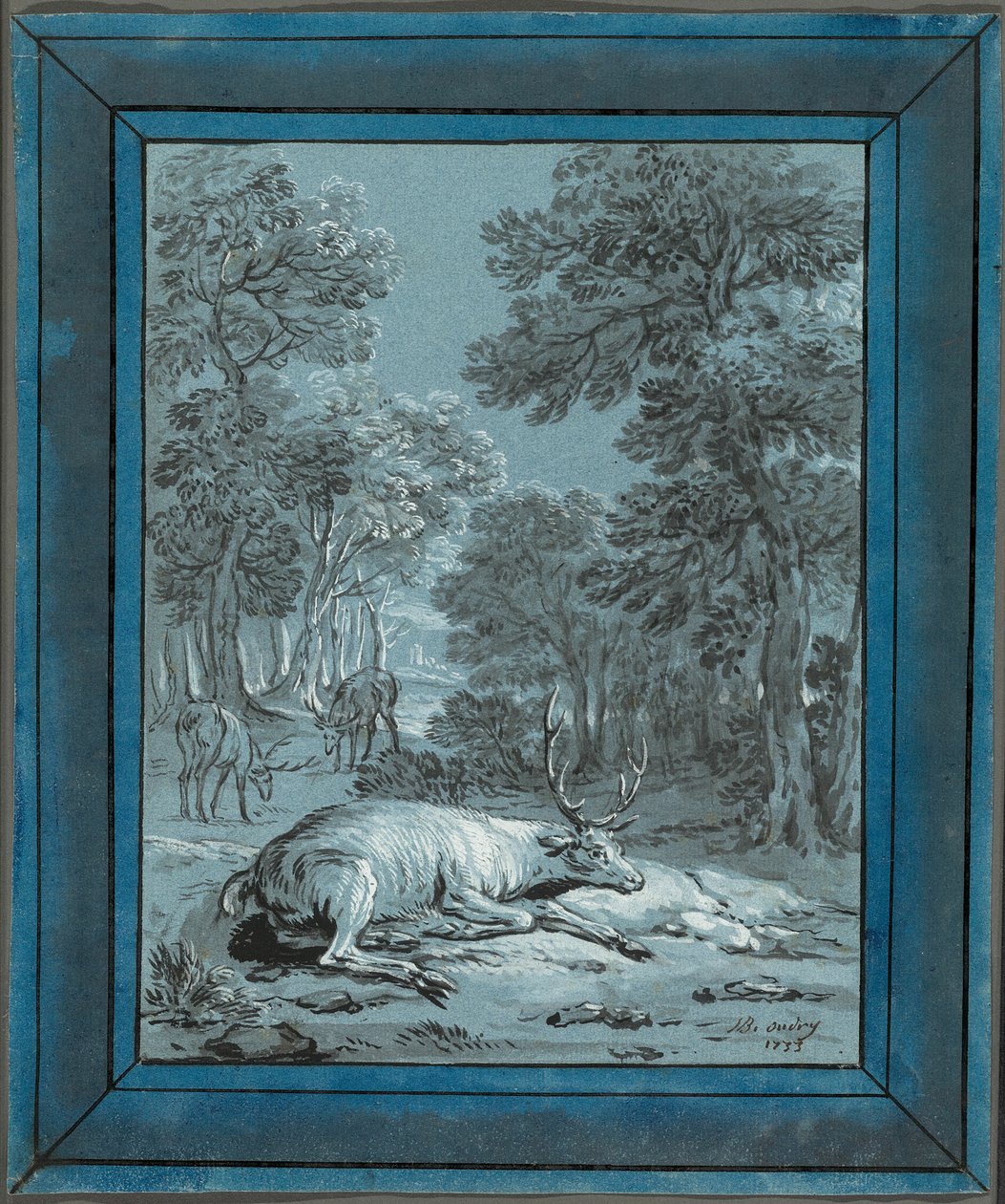 De zieke Stag door Jean Baptiste Oudry