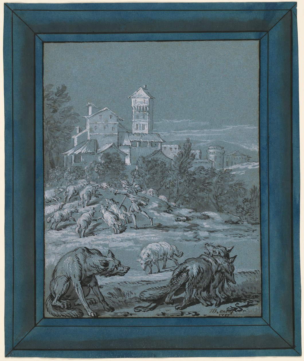 De wolf en de vos door Jean Baptiste Oudry