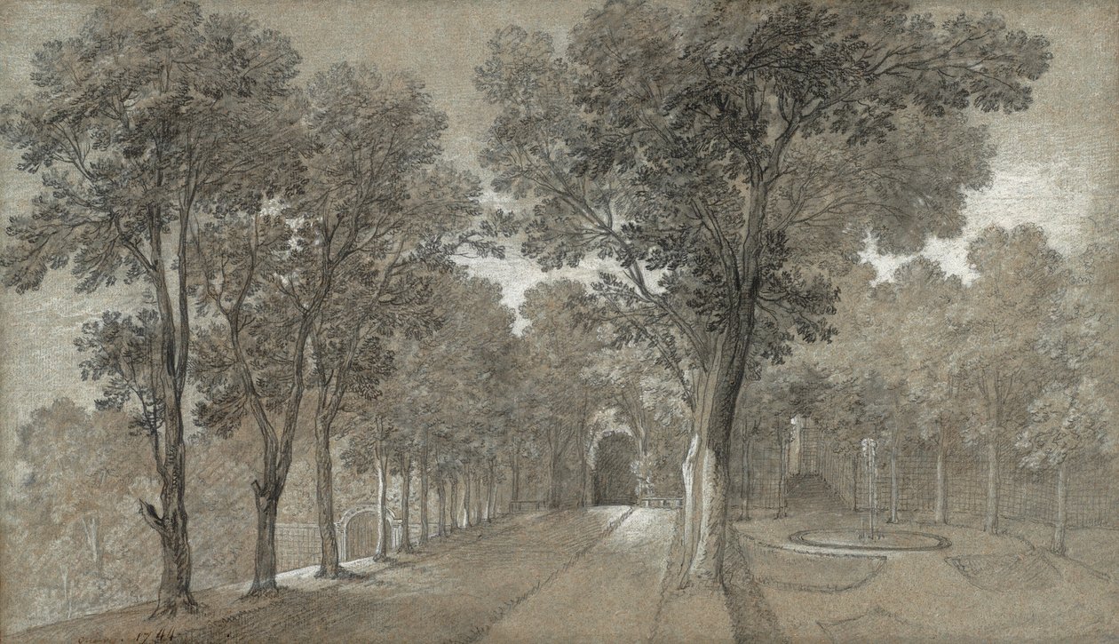 Uitzicht op het park in Arcueil door Jean-Baptiste Oudry