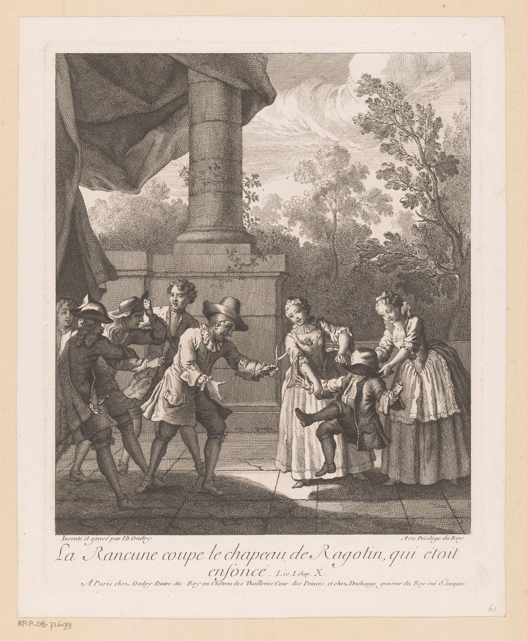 Wrok knipt de hoed van Ragotin door Jean Baptiste Oudry