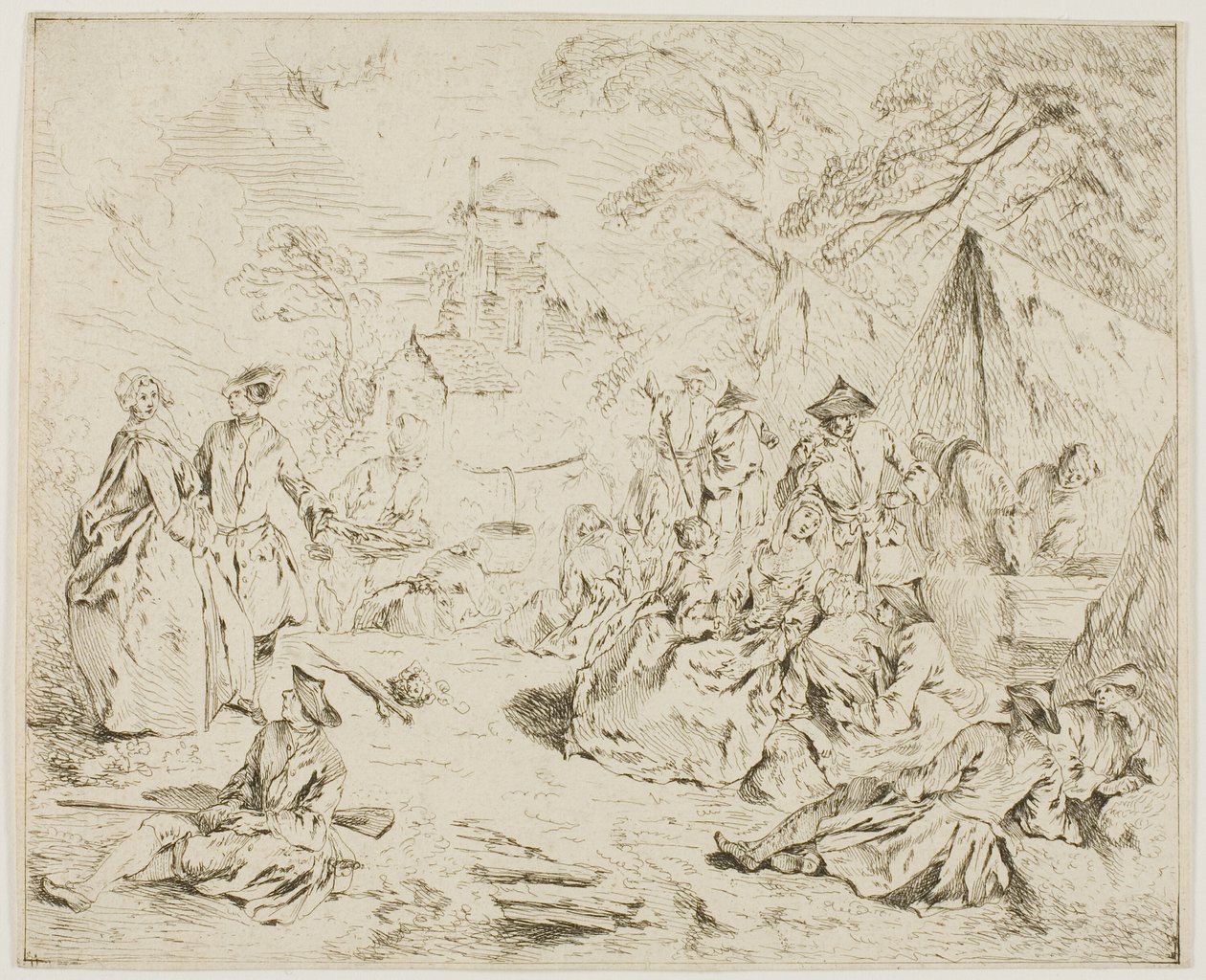 Rustende Troepen door Jean Baptiste Pater