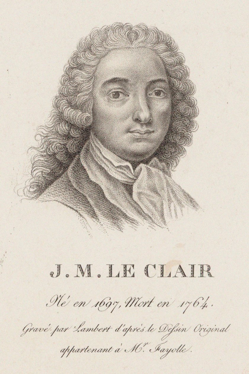Portret van de violist en componist Jean-Marie Leclair door Jean Baptiste Ponce Lambert