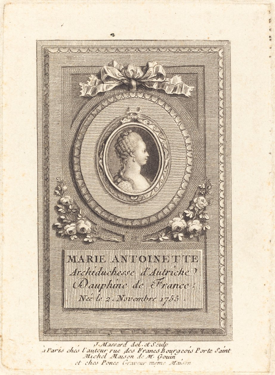 Marie-Antoinette door Jean Baptiste Raphael Urbain Massard