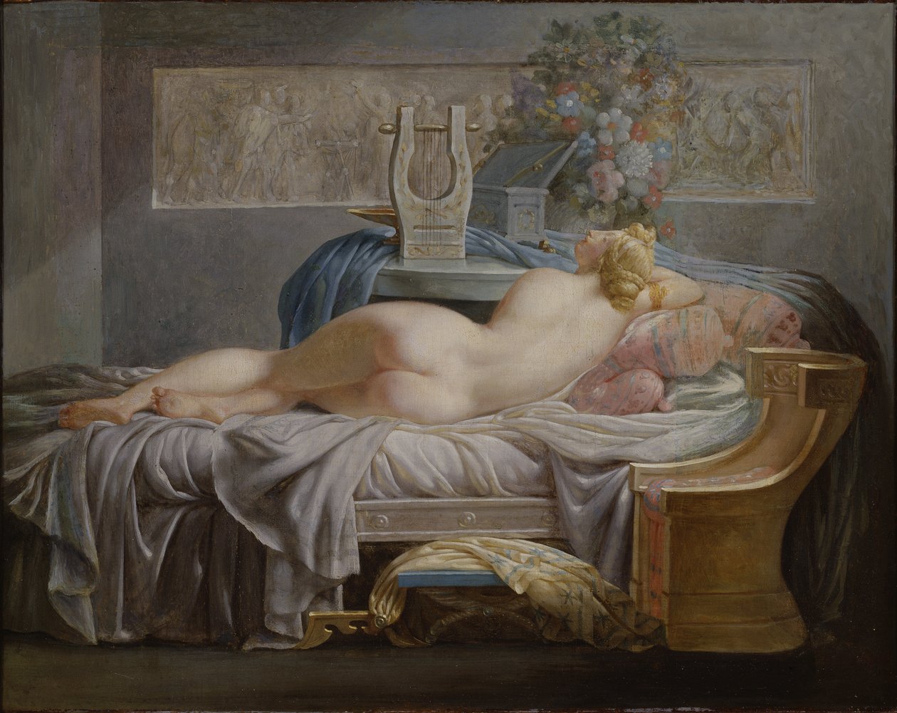 Sappho door Jean Baptiste Regnault