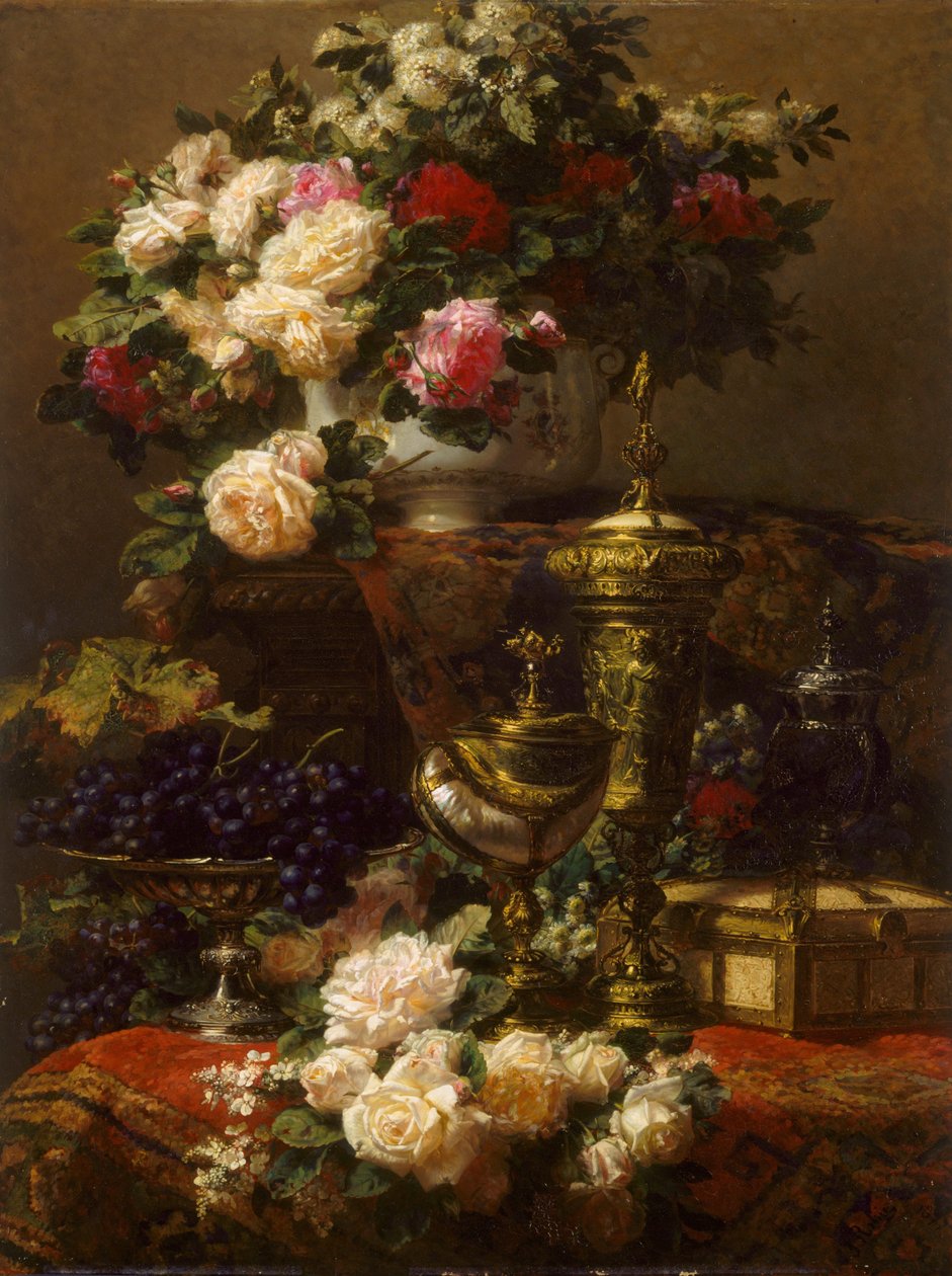Bloemen en fruit door Jean Baptiste Robie