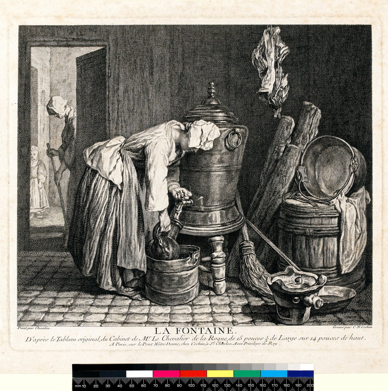La Fontaine, gegraveerd door Charles Nicolas Cochin I (1688-1754) 1739 door Jean Baptiste Simeon (after) Chardin