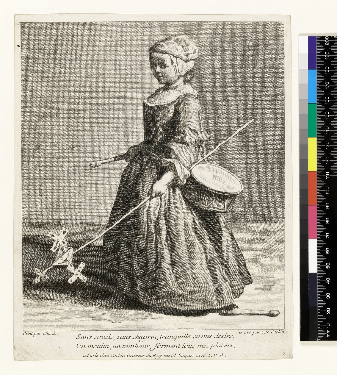 Le Jeune Soldat, gegraveerd door Charles Nicolas Cochin I (1688-1754) 1738 door Jean Baptiste Simeon (after) Chardin