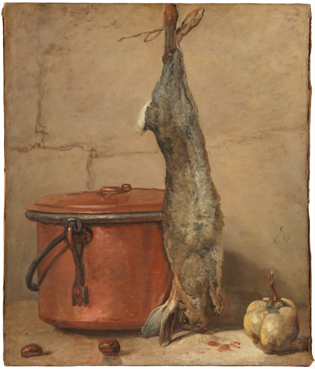 Konijn en Koperen Pot, c.1739-40 door Jean Baptiste Simeon Chardin
