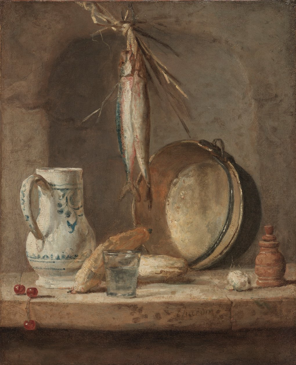 Stilleven met haringen door Jean-Baptiste Simeon Chardin