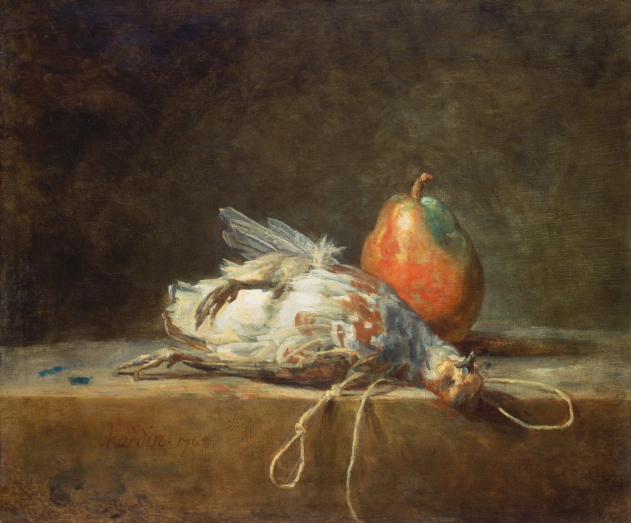 Stilleven met patrijs en peer, 1748 door Jean Baptiste Simeon Chardin