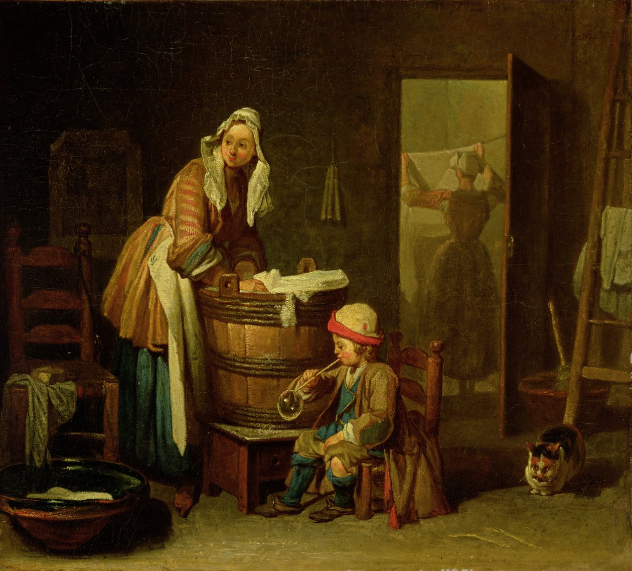 De Wasvrouw door Jean Baptiste Simeon Chardin