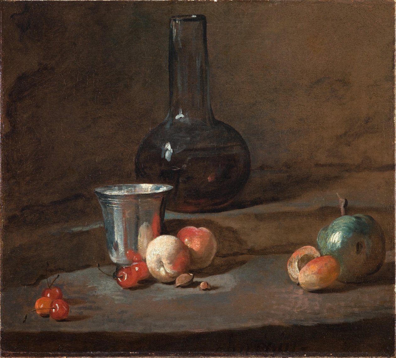 De zilveren beker, ca. 1728 (olieverf op doek) door Jean Baptiste Simeon Chardin