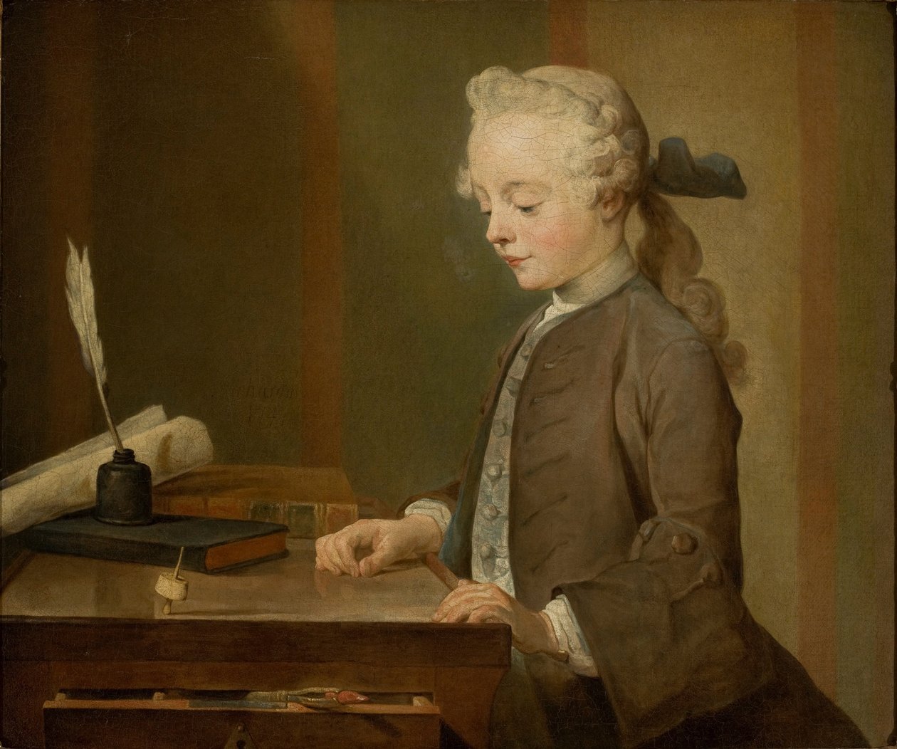 Portret van Auguste Gabriel Godefroy door Jean Baptiste Simeon Chardin