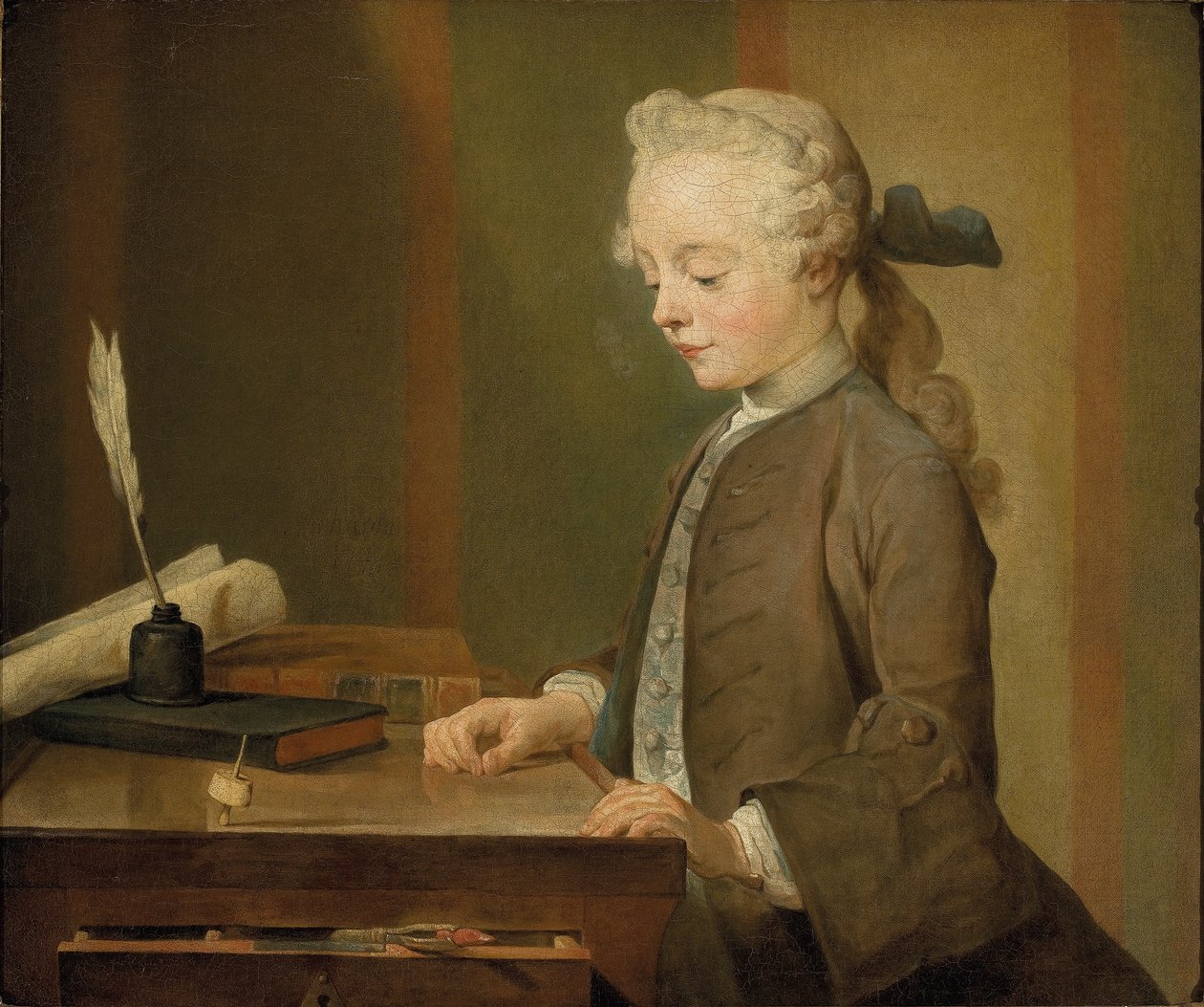 Portret van Auguste Gabriel Godefroy door Jean-Baptiste Simeon Chardin