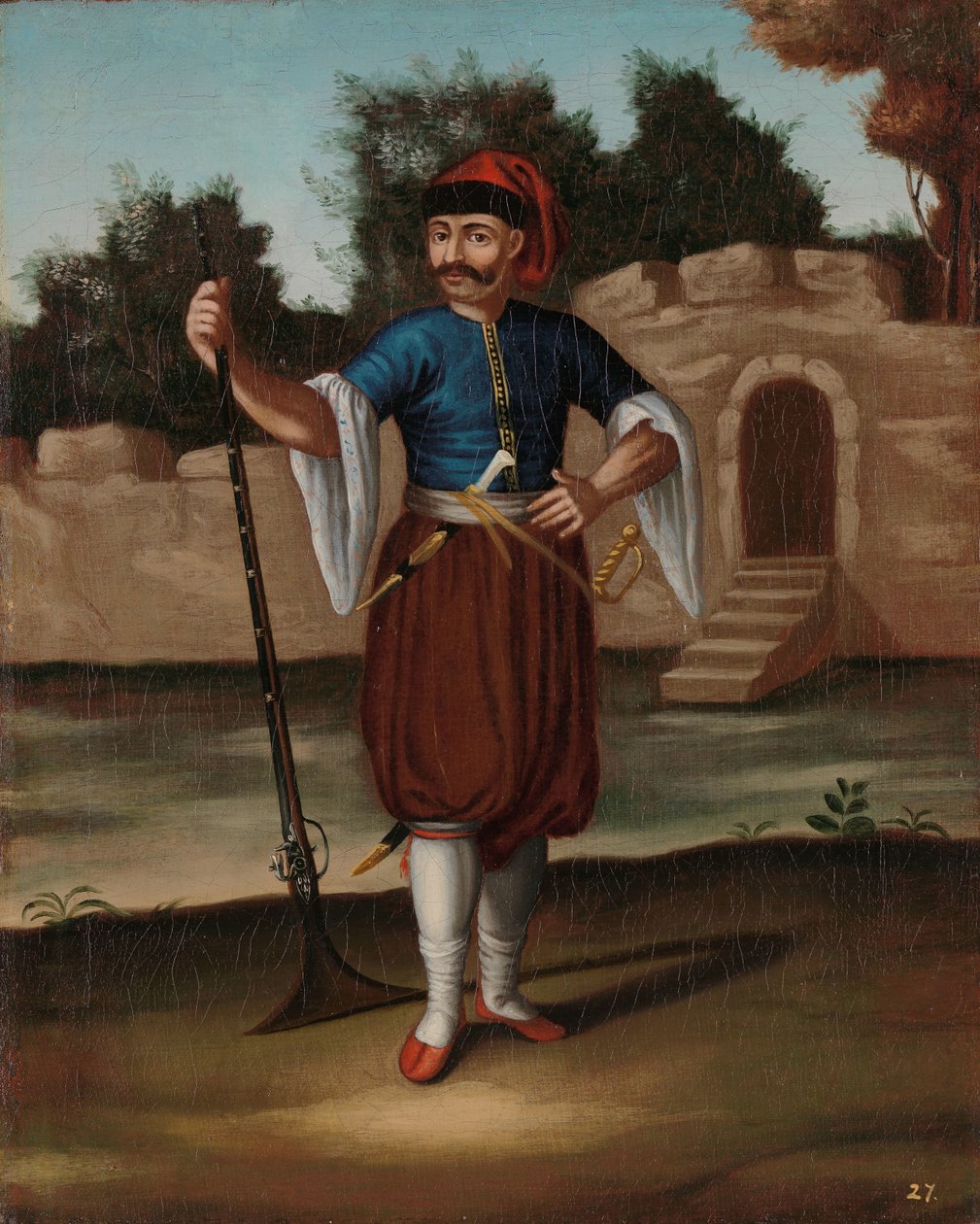 Albanees soldaat door Jean Baptiste Vanmour (workshop of)