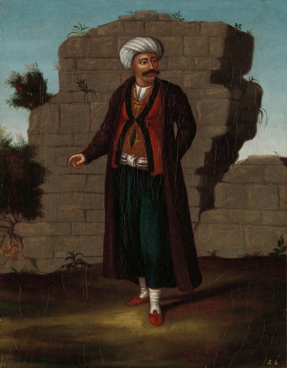 Man van het eiland Mykonos door Jean Baptiste Vanmour (workshop of)