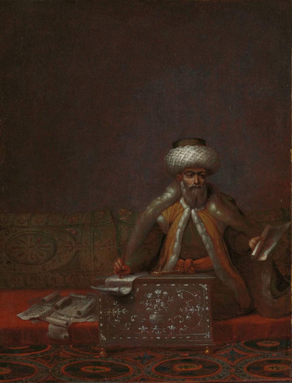 De reis effendi, hoofd van de kanselarij door Jean Baptiste Vanmour