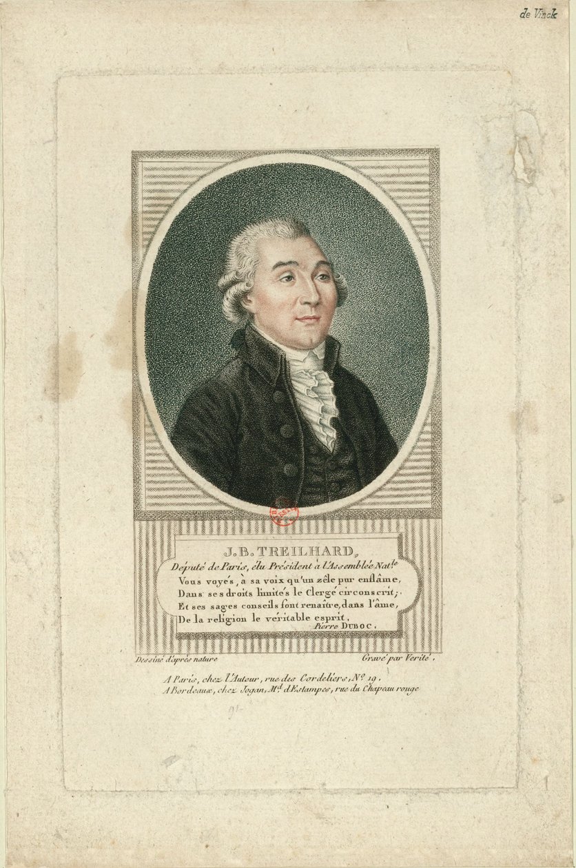 Portret van Jean-Baptiste Treilhard 1742-1810, ca. 1790 door Jean Baptiste Verite