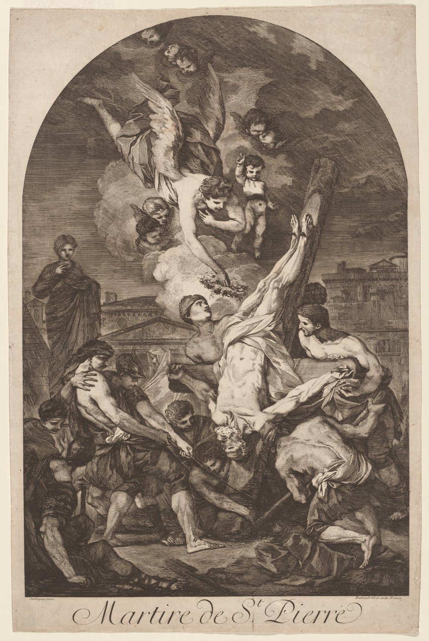Marteldood van Sint Pieter door Jean Barbault, after Pierre Hubert Subleyras