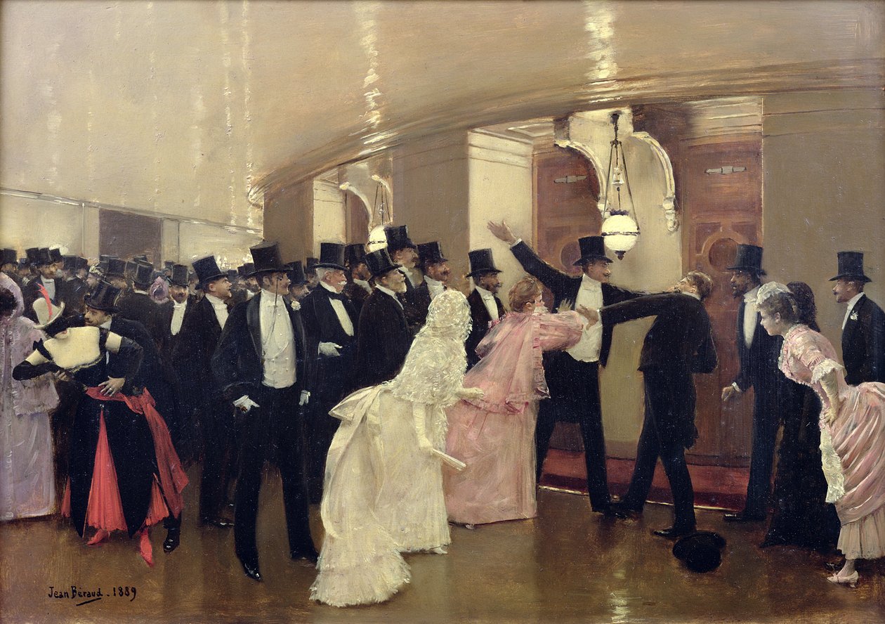 Een Ruzie in de Gangen van de Opera, 1889 door Jean Beraud