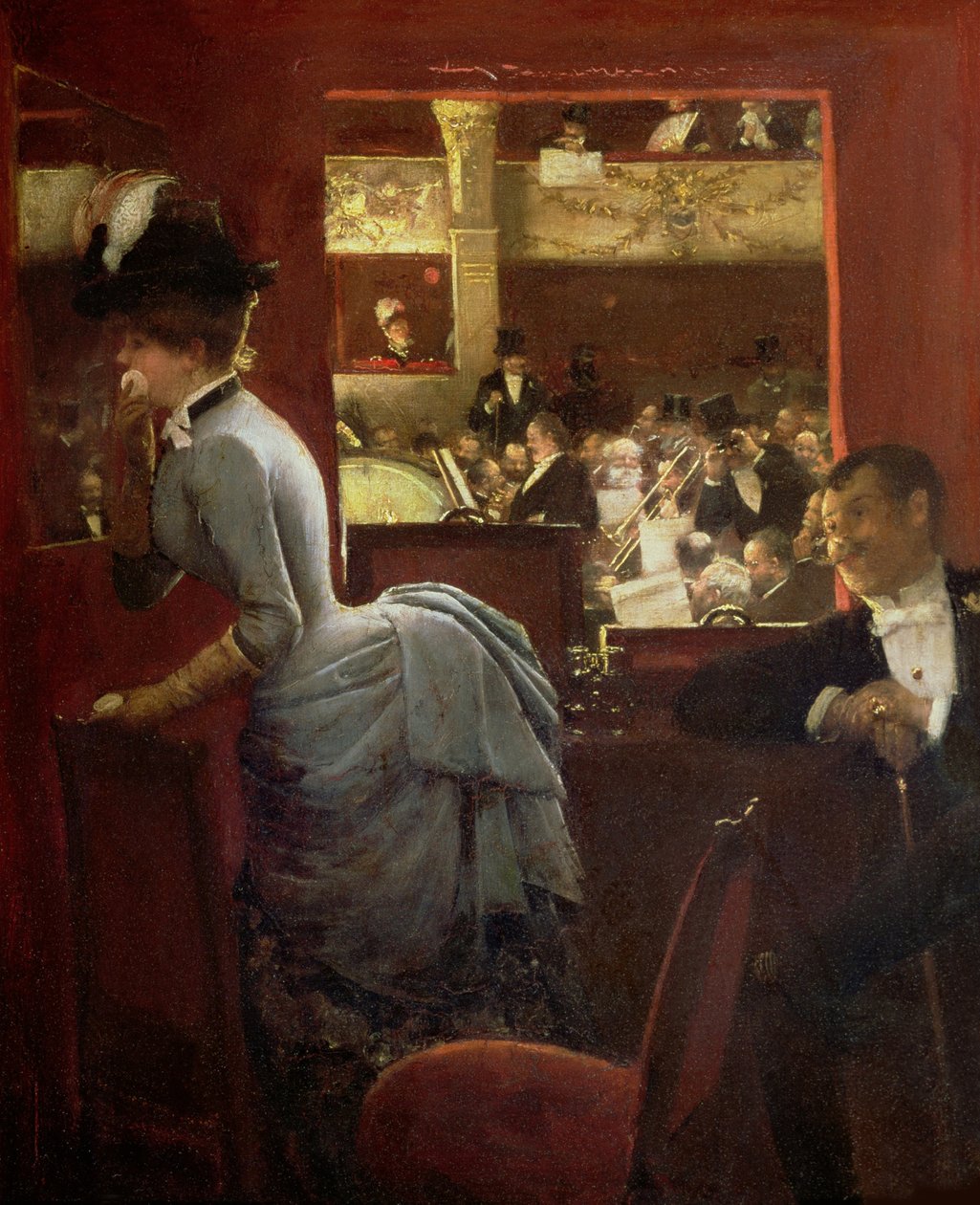 La Baignoire, in het theater des Variétés, 1883 door Jean Beraud