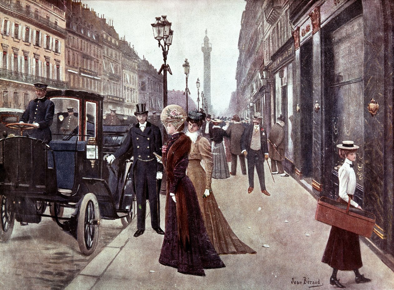 De rue de la paix in Parijs, c. 1900 door Jean Beraud